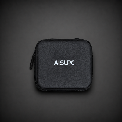 AISLPC RG43V PRO estuche portátil para consolas portátiles, con un diseño compacto negro con cremallera para almacenamiento seguro y protección en viajes.