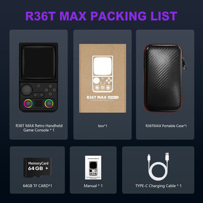 R36T MAX Retro Handheld Game Console