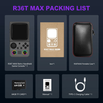 R36T MAX Retro Handheld Game Console